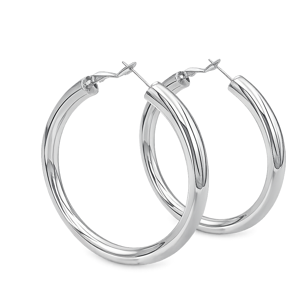 silver hoops side view