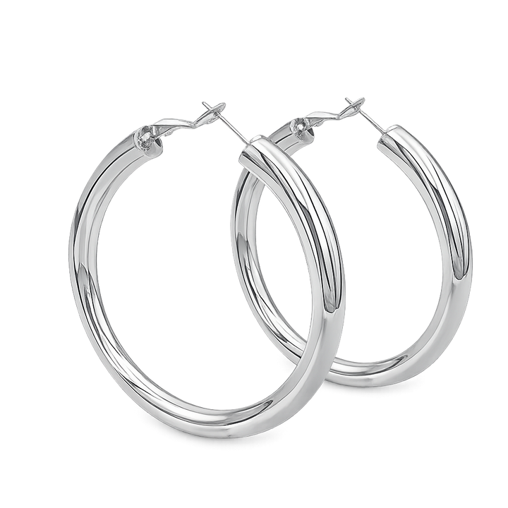 silver hoops side view
