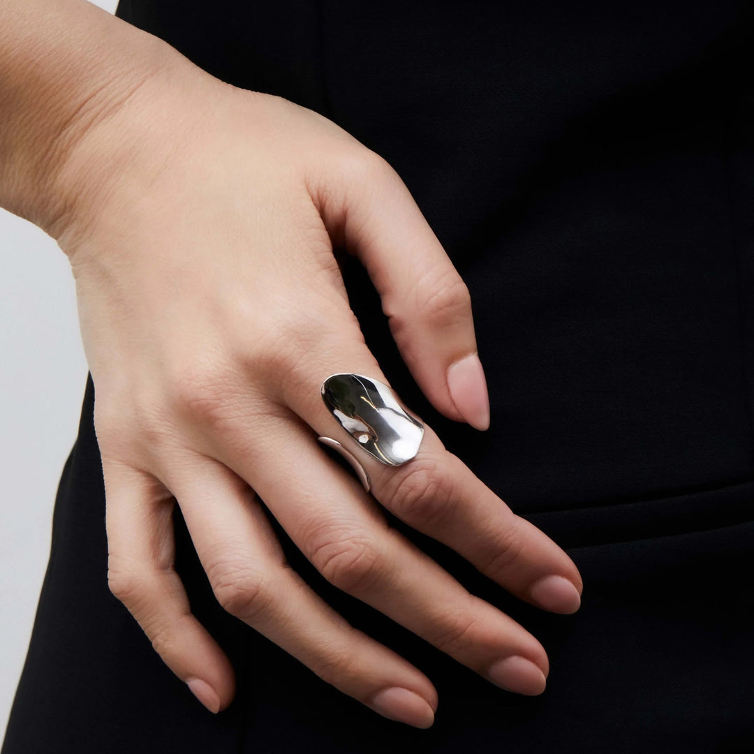 recycled silver statement ring