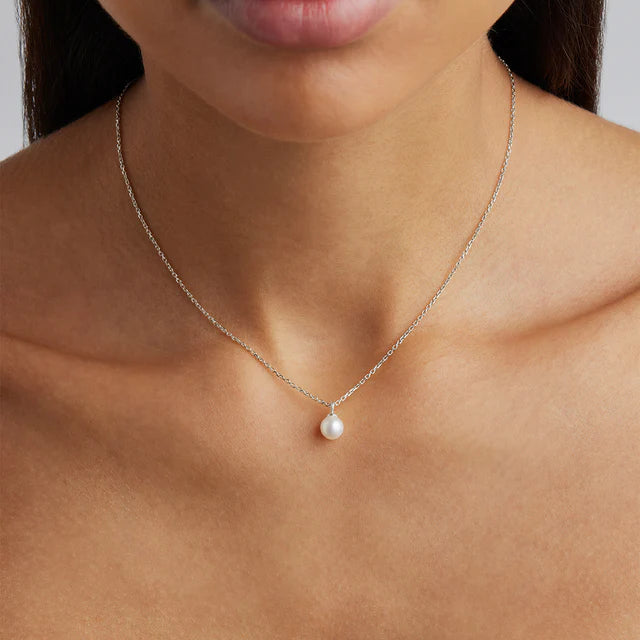 single pearl in silver