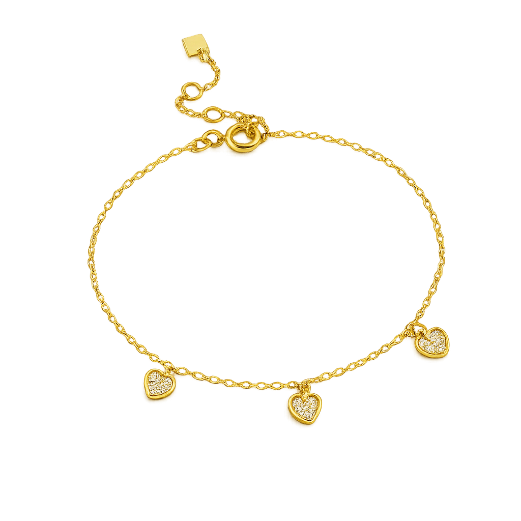 Glitterende hartarmband