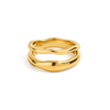 Gold ring with a white background