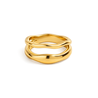 Gold ring with a white background