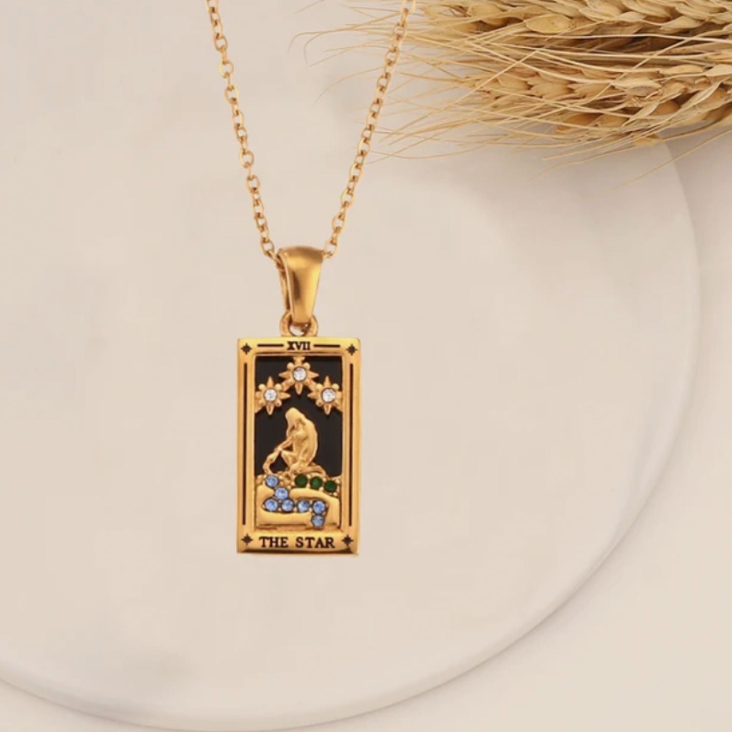Recycled gold pendant with 'The Star' tarot card design. The perfect gift. 