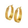 Gold hoop earrings on a white background