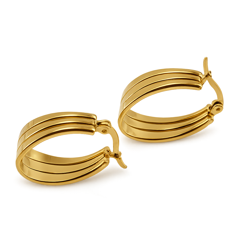 gold statement hoop earrings