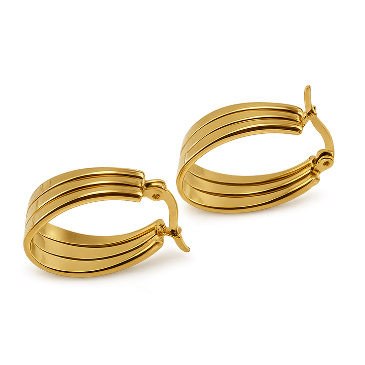 gold statement hoop earrings