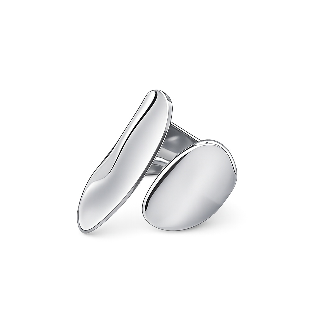 Silver ring on a white background