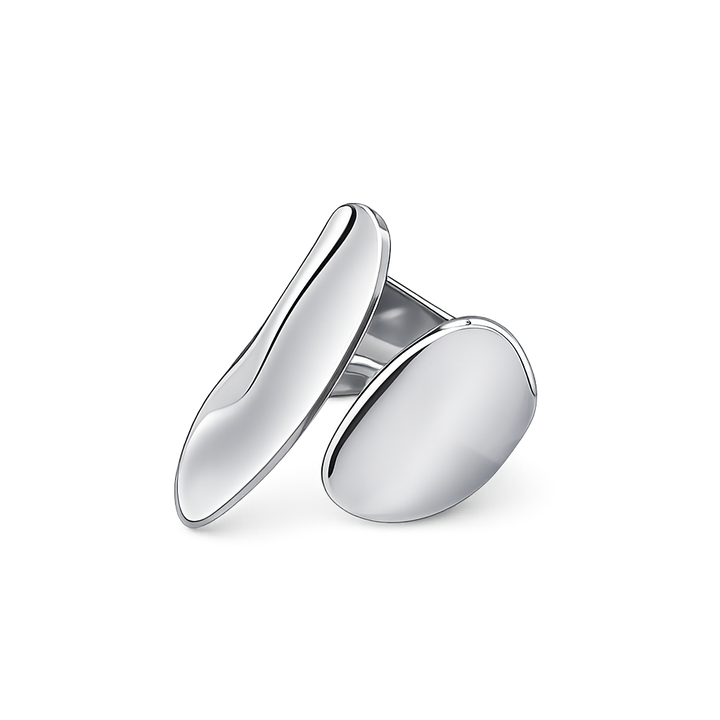 Silver ring on a white background