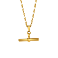 Gold necklace with a unique pendant on a transparent background