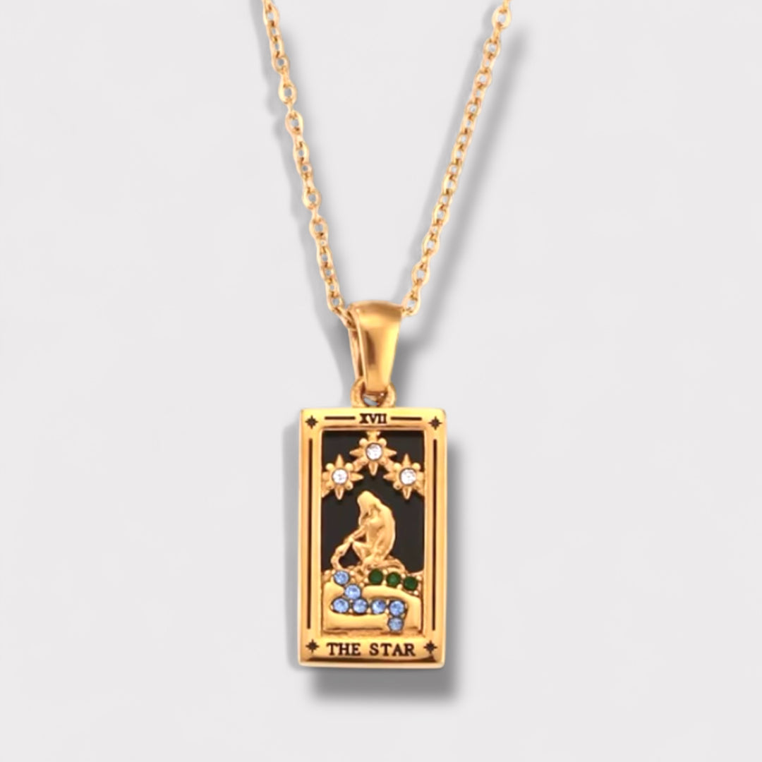 Recycled gold pendant with 'The Star' tarot card design. The perfect gift. 