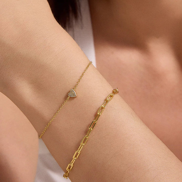 Tiny Heart Bracelet – Recycled Silver or Gold Jewellery Gift | LUCID