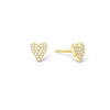 Gold heart-shaped earrings on a white background