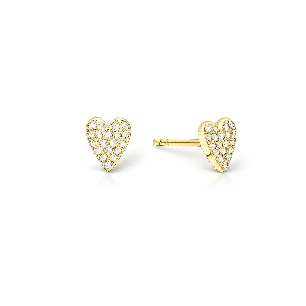 Clous d'oreilles en forme de petit cœur