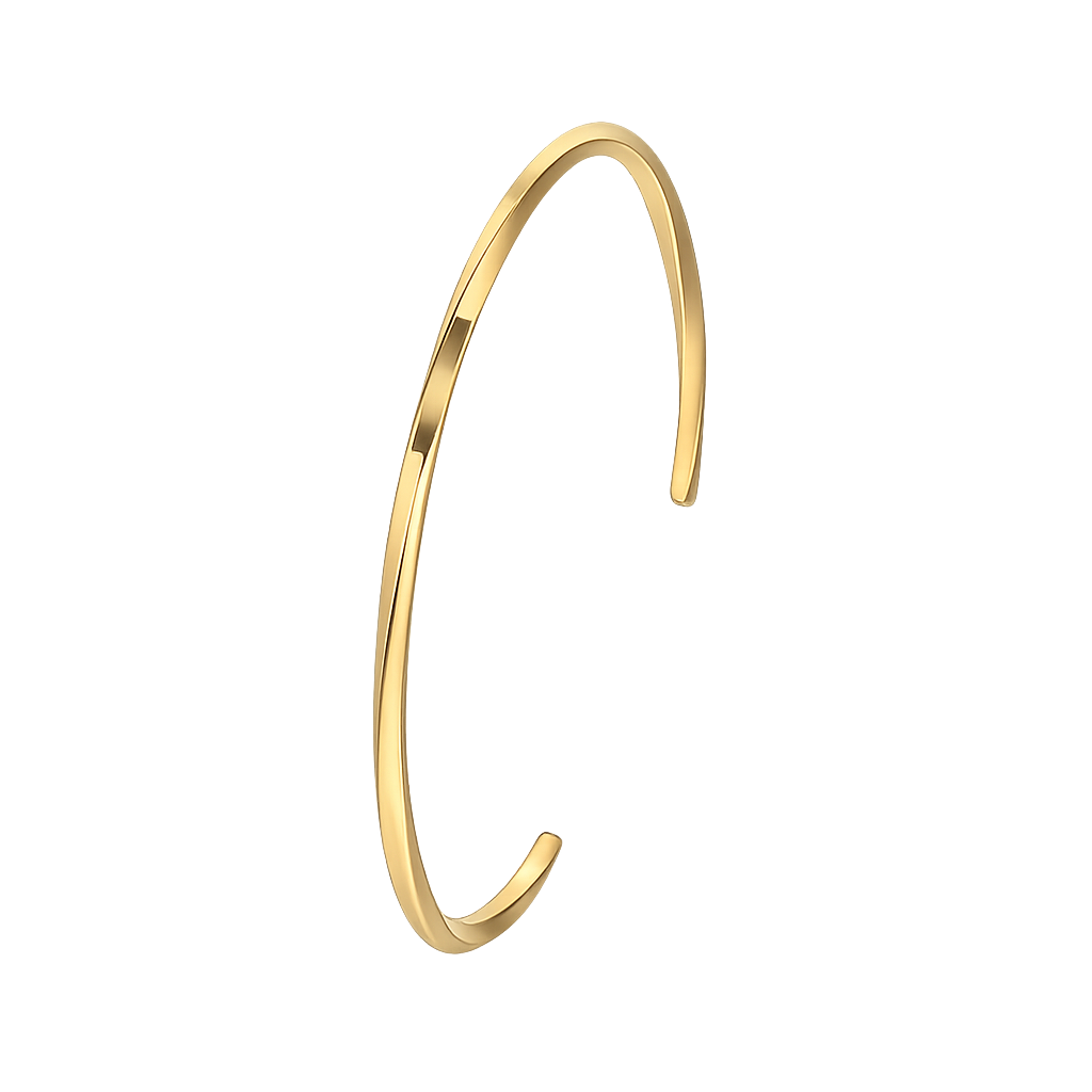 Gold bangle on a white background
