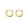 Gold hoop earrings on a white background