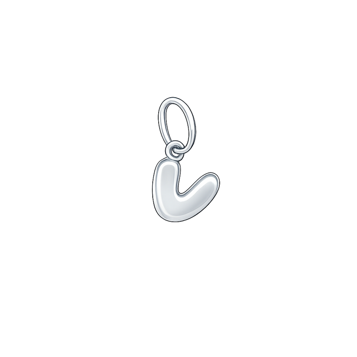 Silver 'V' shaped pendant on a white background