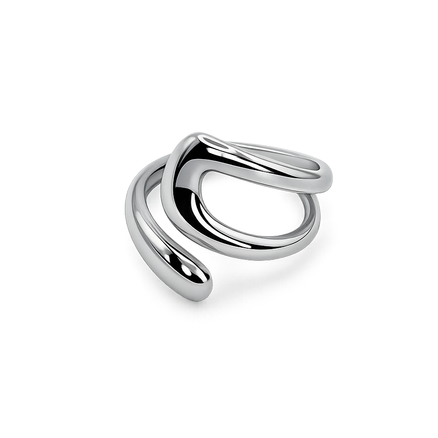 Silver ring on a white background