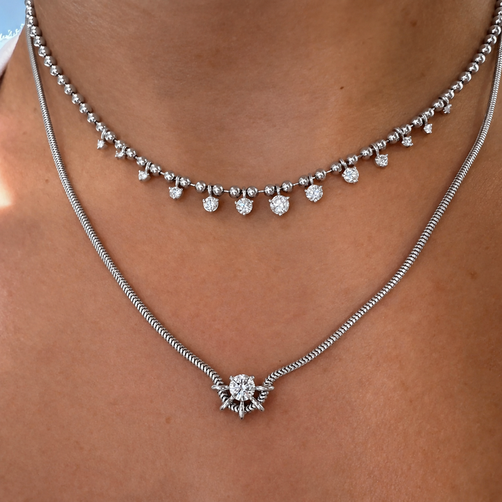 ball chain silver necklace